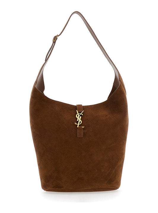 Saint Laurent Women 'Le 5 À 7'  Brown Shoulder Bag With Hook Closure With Cassandre In Soft Leather Woman