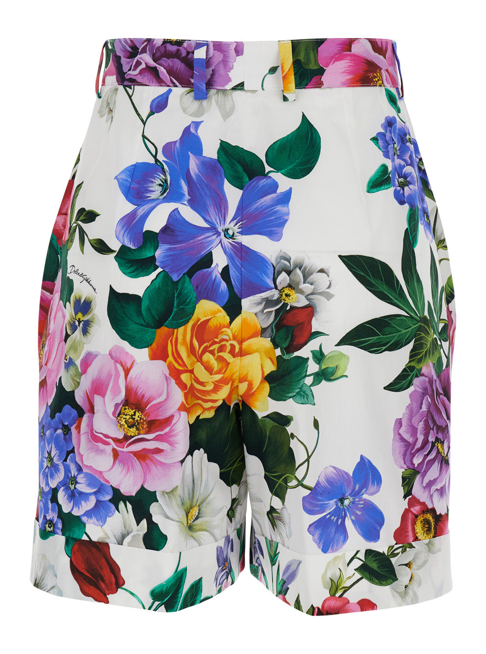 Dolce & Gabbana Women Multicolor Bermuda Shorts With All-Over Floral Pattern Print In Cotton Woman
