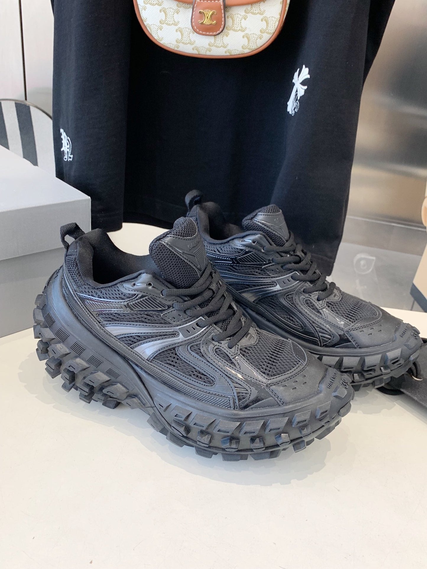 Balanciaga CHUNKY SNEAKERS IN BLACK POLYURETHANE, POLYESTER AND NYLON