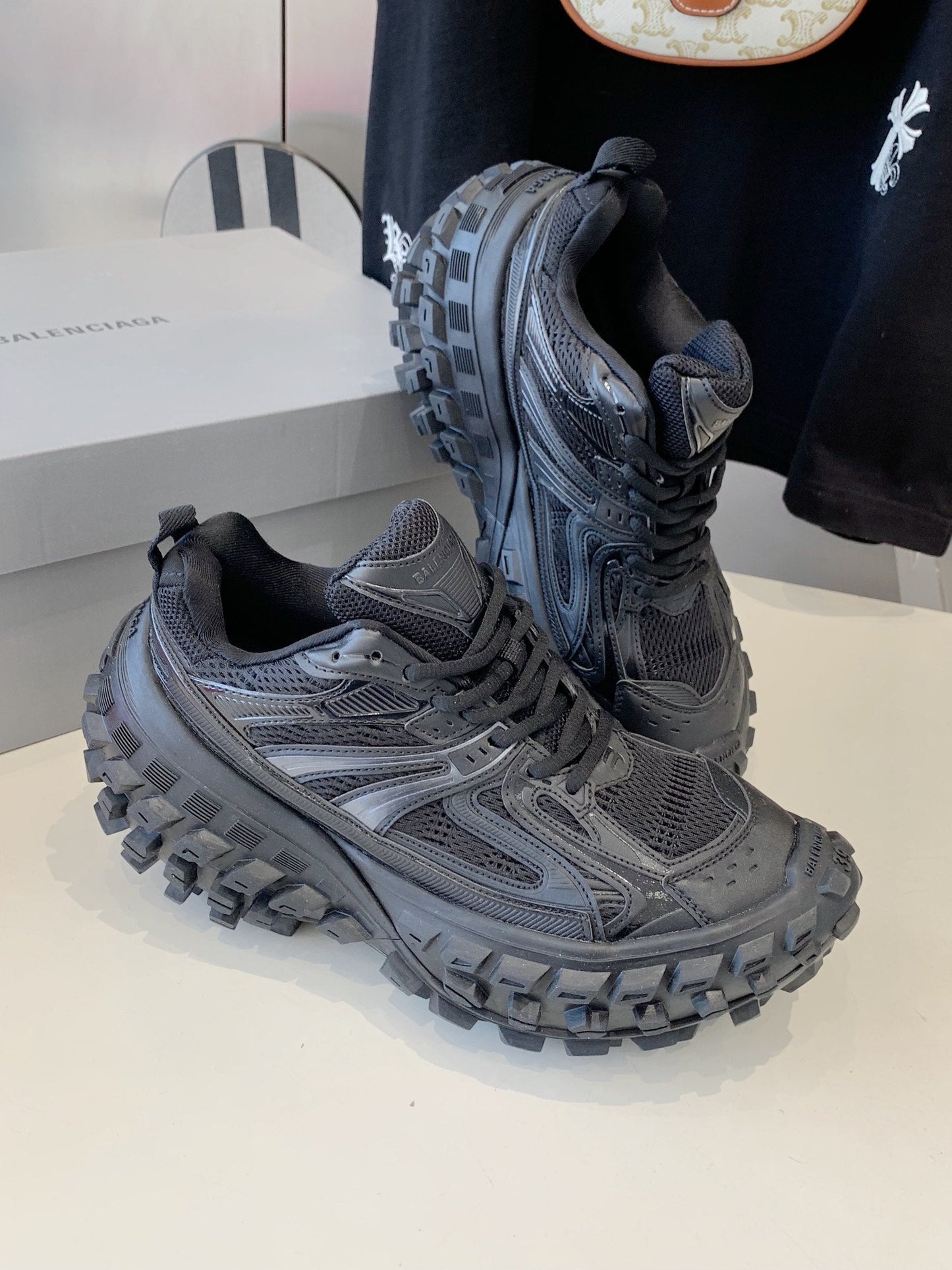 Balanciaga CHUNKY SNEAKERS IN BLACK POLYURETHANE, POLYESTER AND NYLON