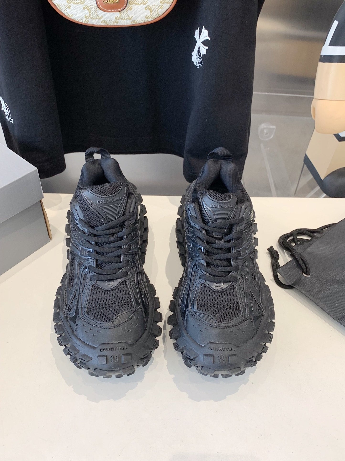 Balanciaga CHUNKY SNEAKERS IN BLACK POLYURETHANE, POLYESTER AND NYLON