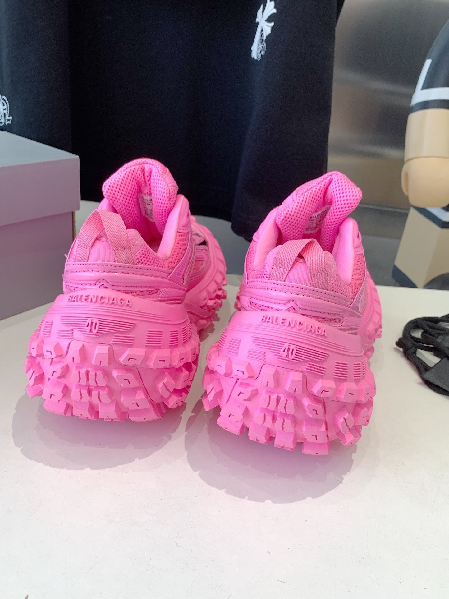 Balanciaga CHUNKY SNEAKERS IN PINK MIX BLACK POLYURETHANE, POLYESTER AND NYLON