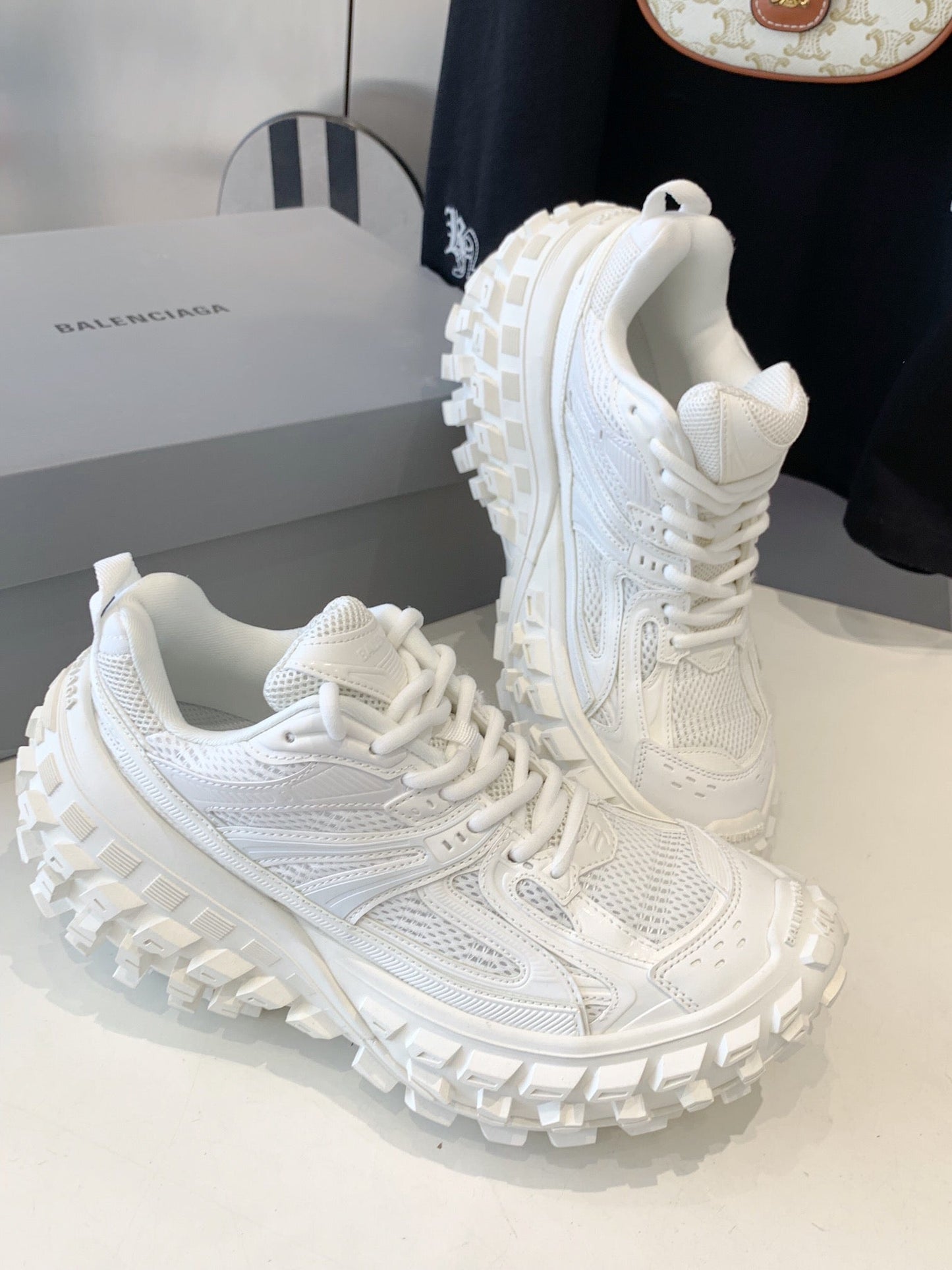 Balanciaga CHUNKY SNEAKERS IN WHITE POLYURETHANE, POLYESTER AND NYLON