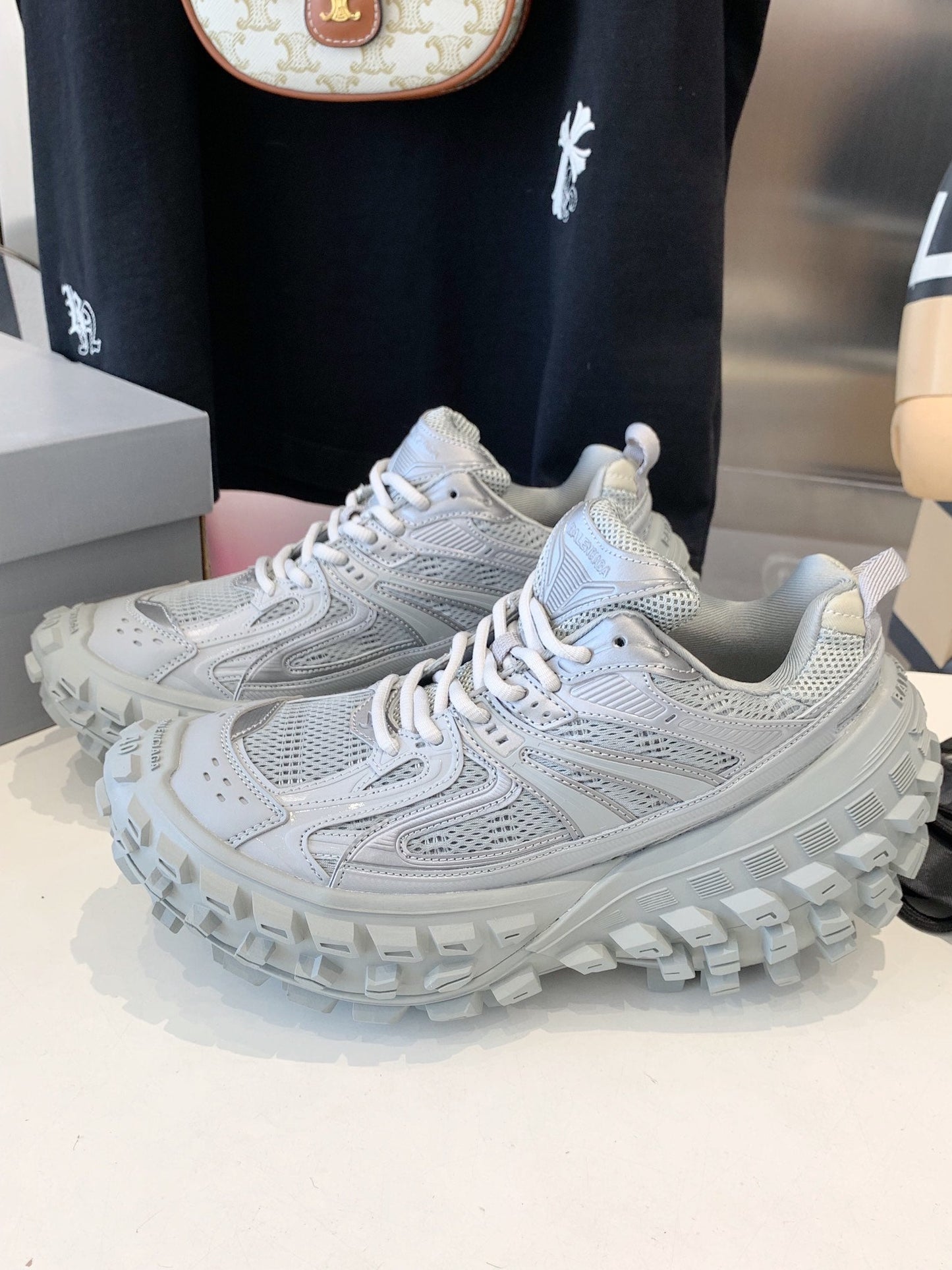 Balanciaga CHUNKY SNEAKERS IN BOMBAY GRAY POLYURETHANE, POLYESTER AND NYLON