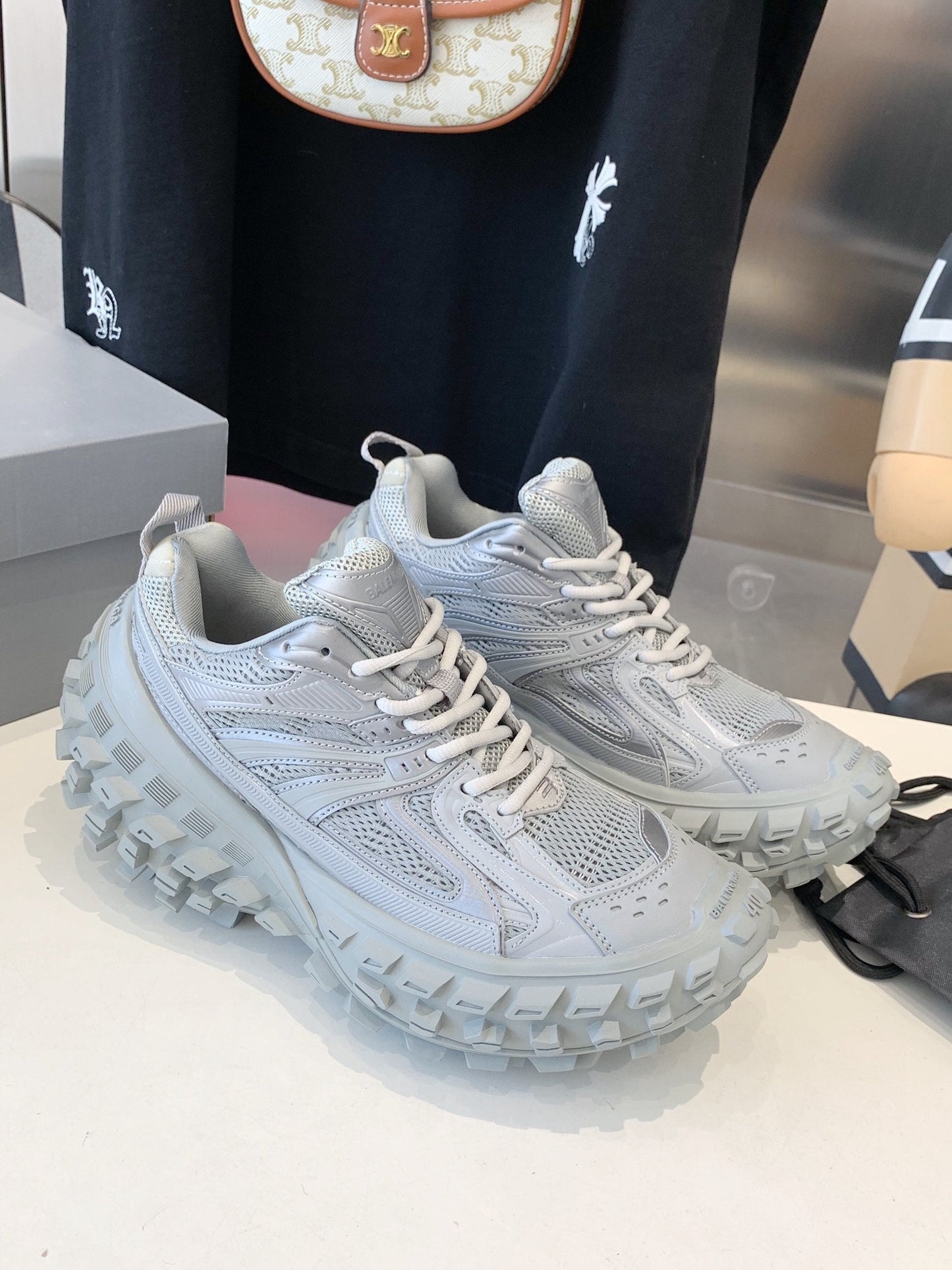 Balanciaga CHUNKY SNEAKERS IN BOMBAY GRAY POLYURETHANE, POLYESTER AND NYLON