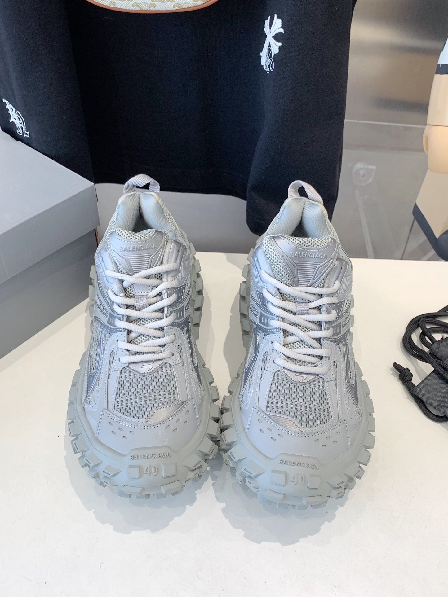 Balanciaga CHUNKY SNEAKERS IN BOMBAY GRAY POLYURETHANE, POLYESTER AND NYLON