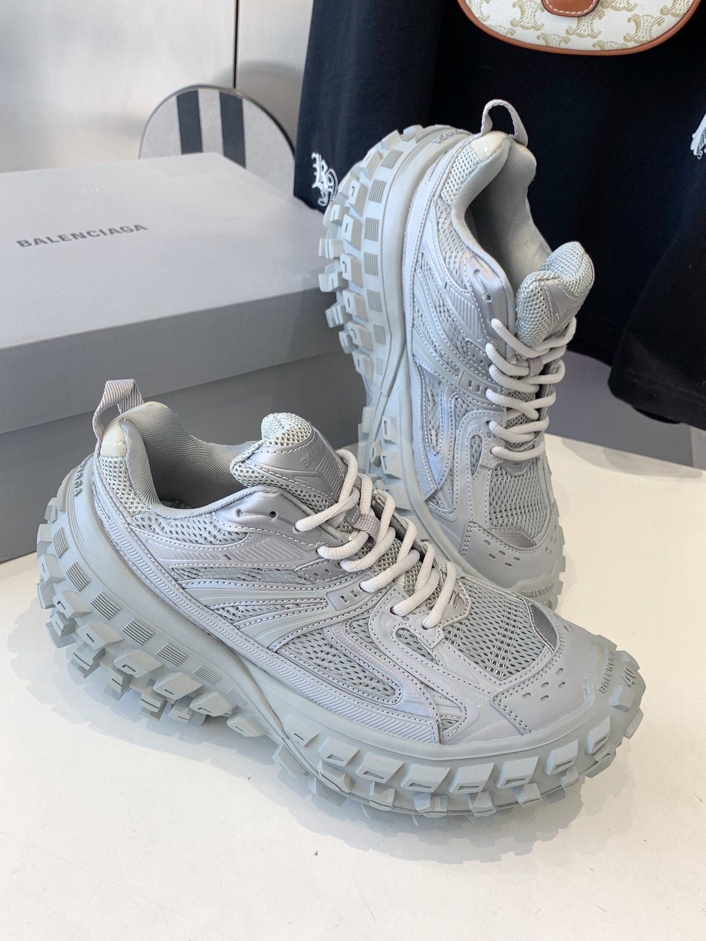 Balanciaga CHUNKY SNEAKERS IN BOMBAY GRAY POLYURETHANE, POLYESTER AND NYLON