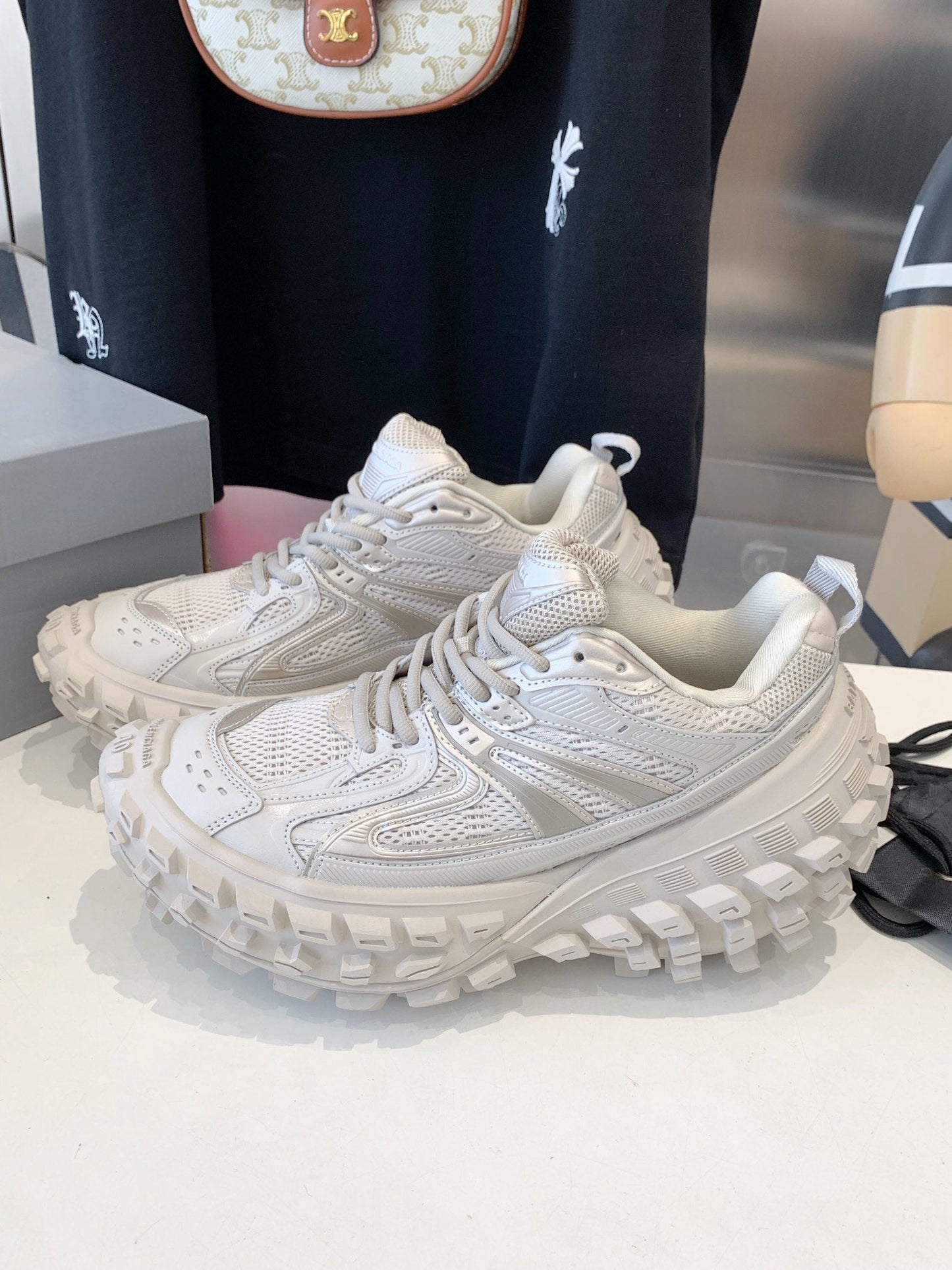 Balanciaga CHUNKY SNEAKERS IN BONE BEIGE POLYURETHANE, POLYESTER AND NYLON