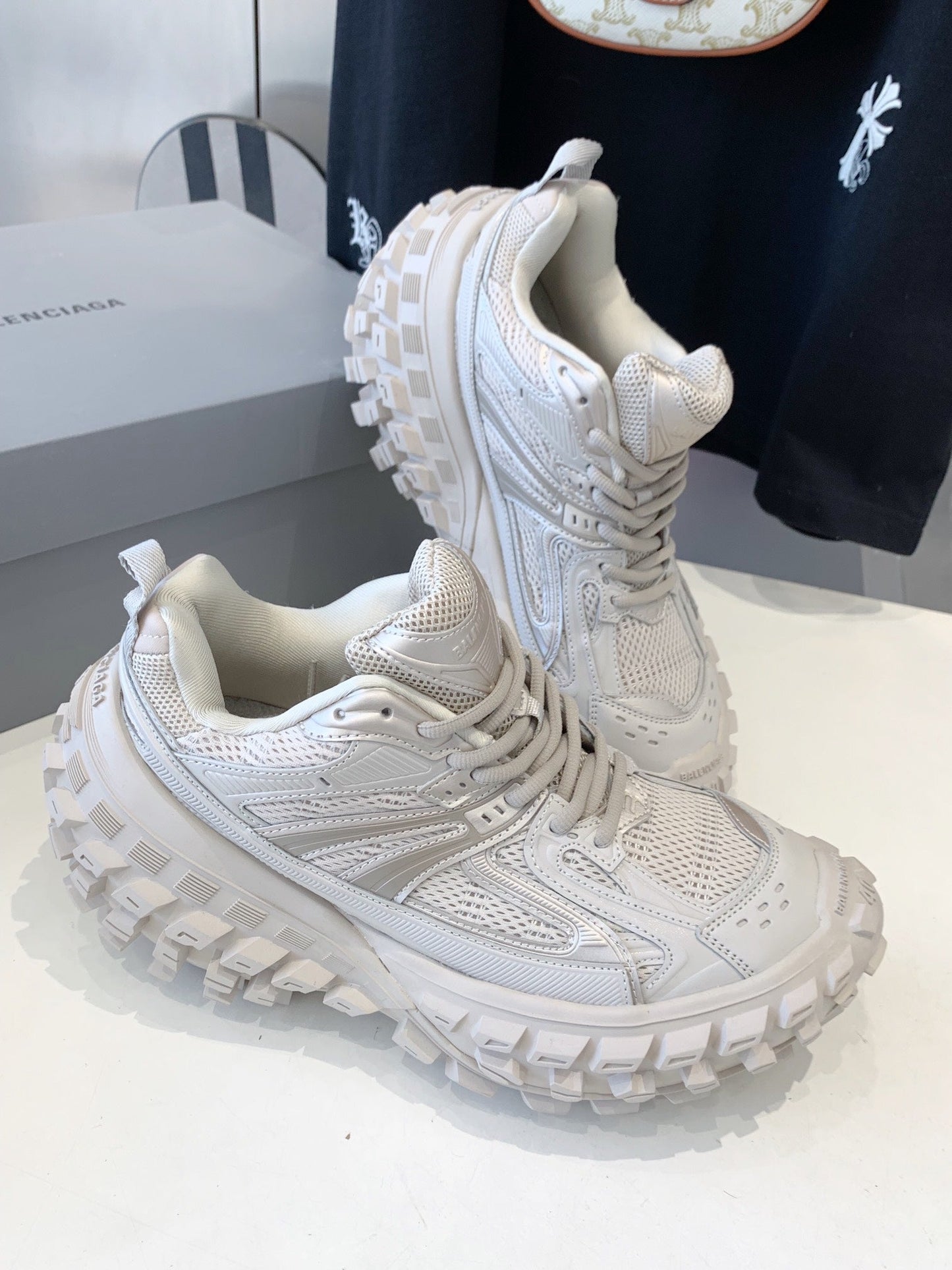Balanciaga CHUNKY SNEAKERS IN BONE BEIGE POLYURETHANE, POLYESTER AND NYLON