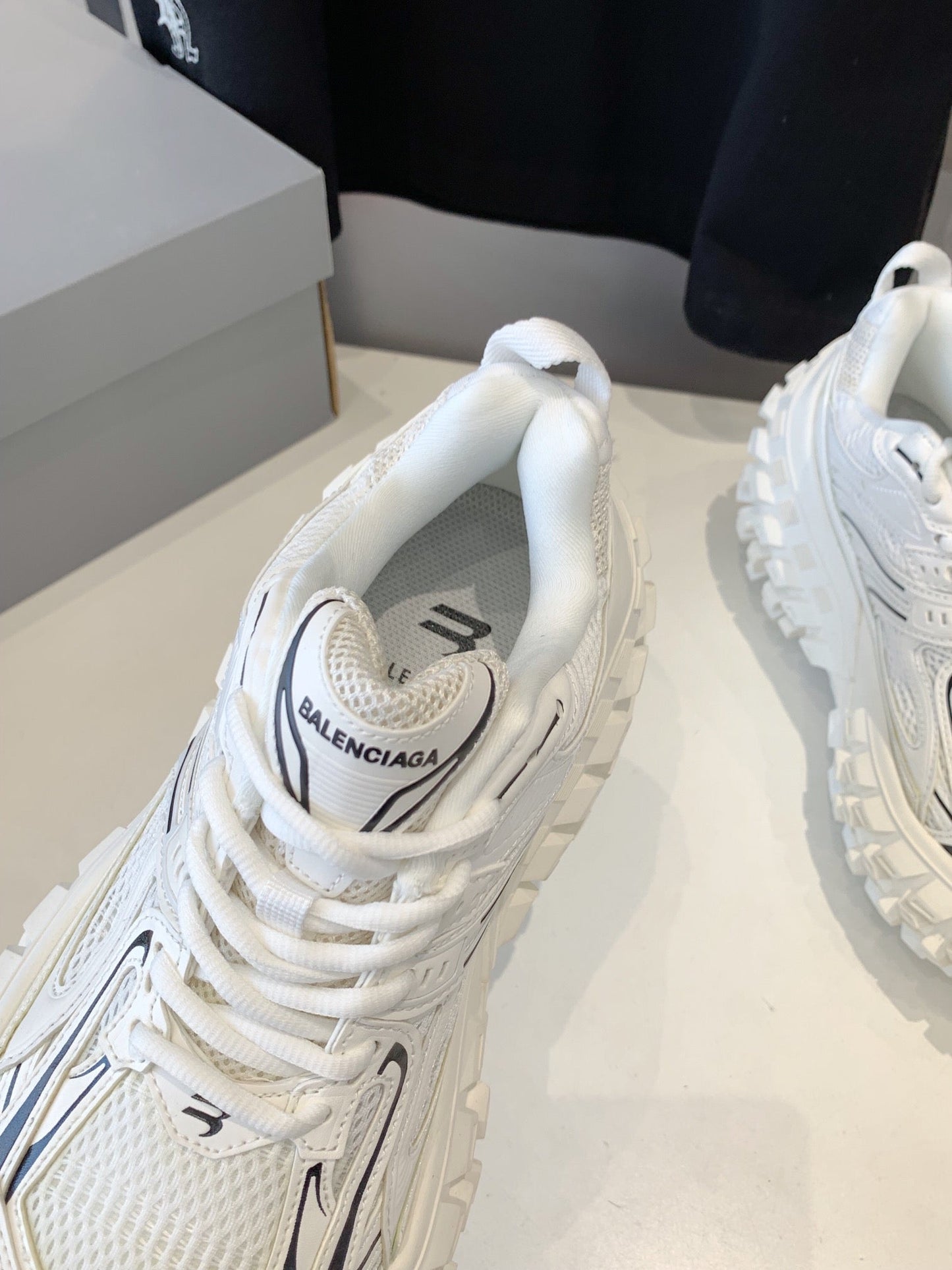 Balanciaga CHUNKY SNEAKERS IN WHITE MIX BLACK POLYURETHANE, POLYESTER AND NYLON