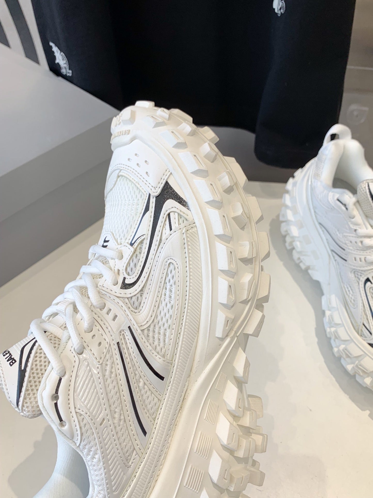Balanciaga CHUNKY SNEAKERS IN WHITE MIX BLACK POLYURETHANE, POLYESTER AND NYLON