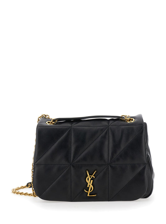 Saint Laurent Women 'Jamie 4.3 Medium' Black Crossbody Bag With Cassandre Logo On The Front In Leather Woman