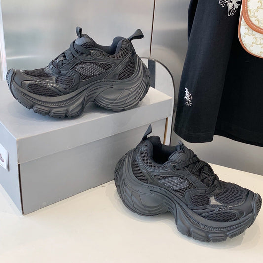 Balanciaga DAD SHOES IN BLACK MESH AND CALFSKIN