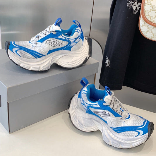 Balanciaga DAD SHOES IN WHITE MIX BLUE MESH AND CALFSKIN