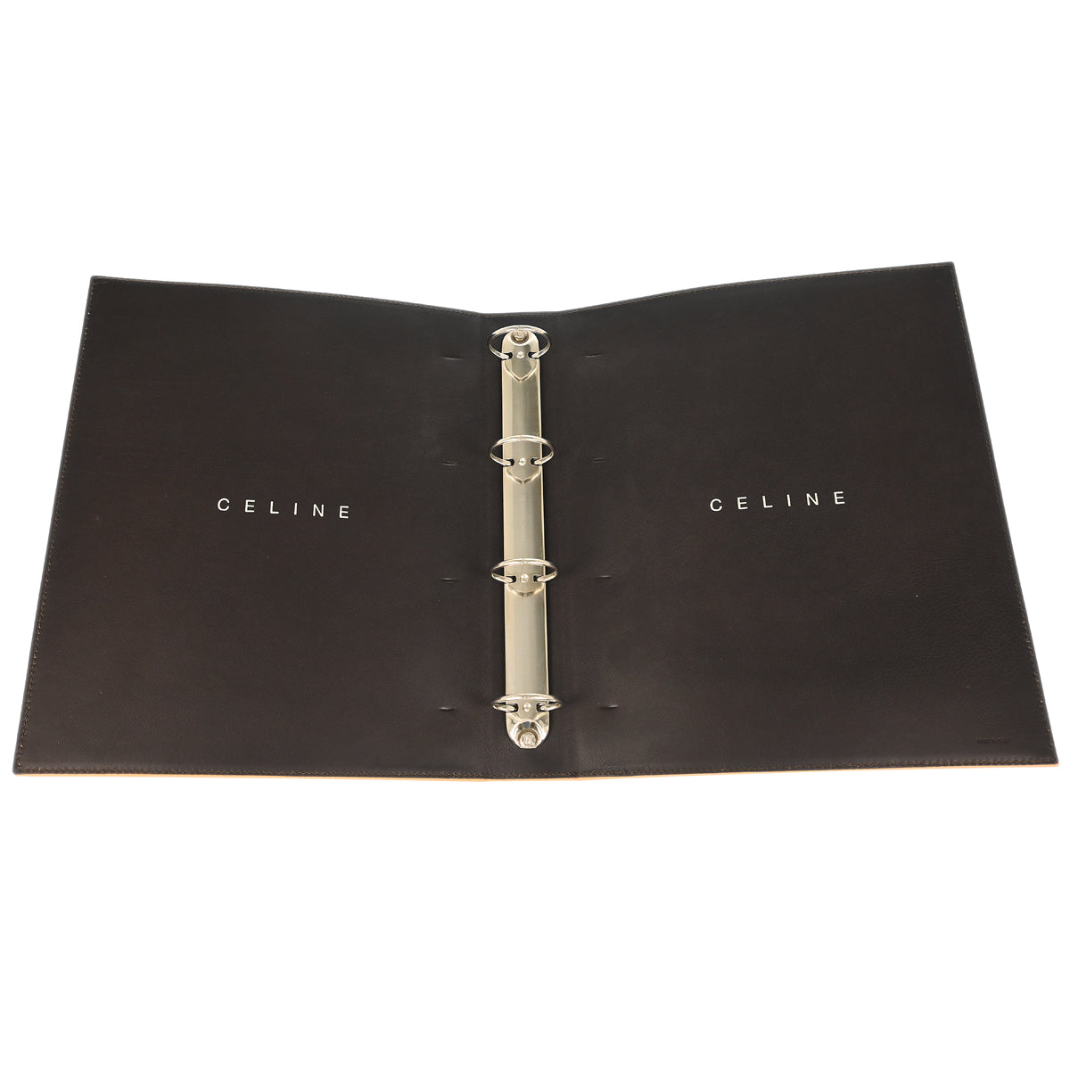 Celine Brown Leather Binder Small New