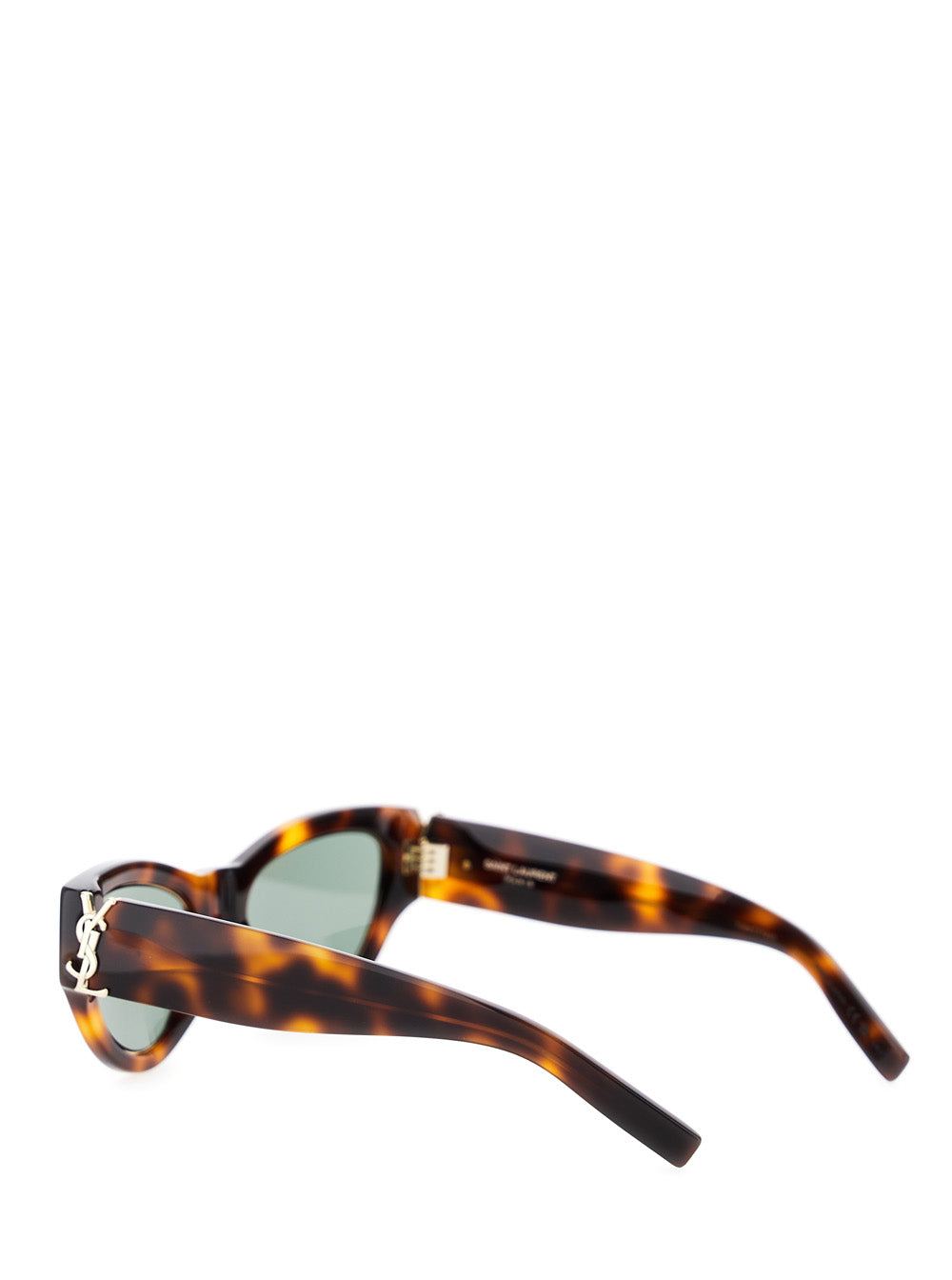 Saint Laurent Women Brown Sunglasses With Thick Frame And Tortoiseshell Print In Acetate Woman
