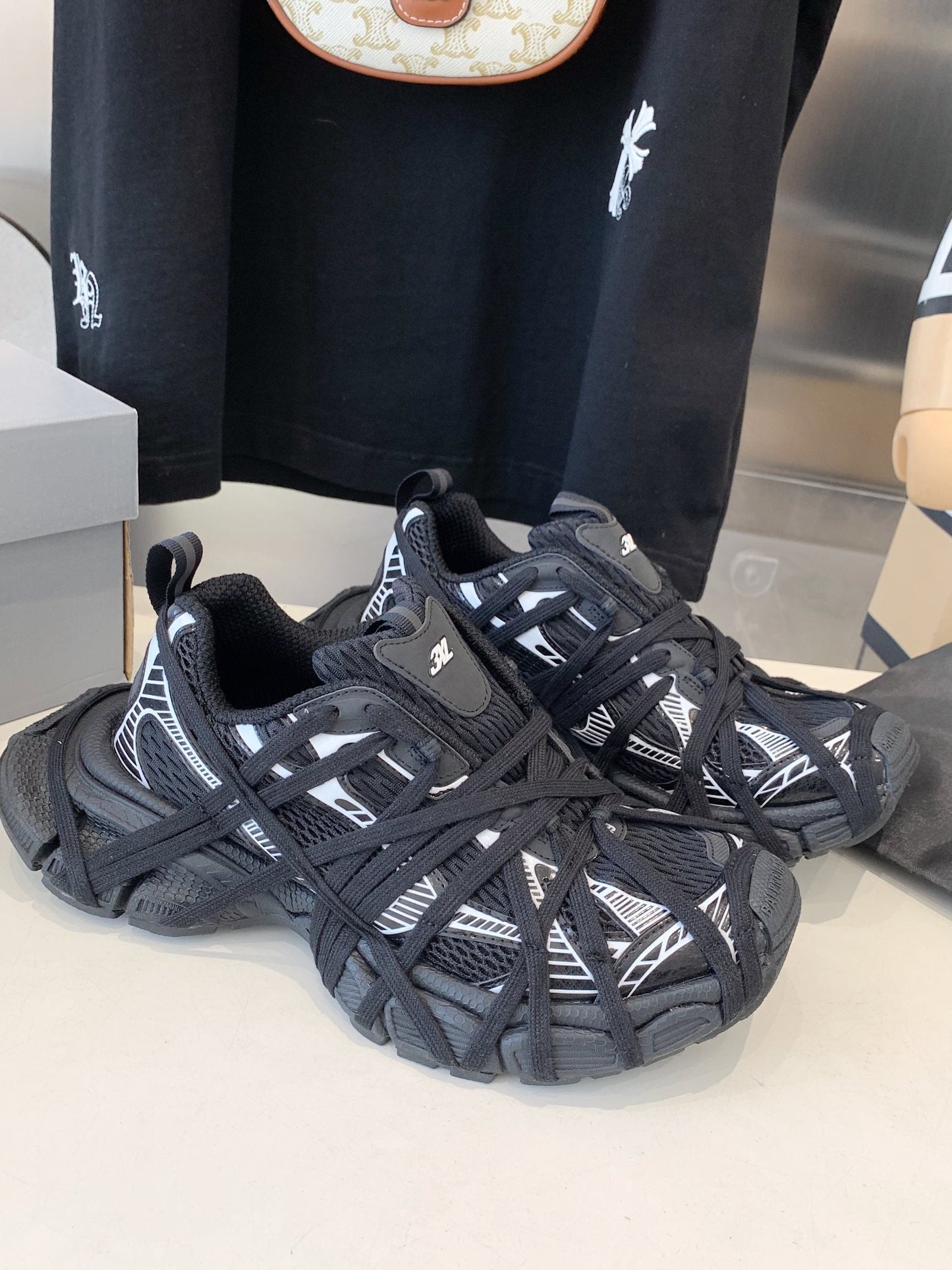 Balanciaga 3XL EXTREME LACE SNEAKER BLACK MIX WHITE