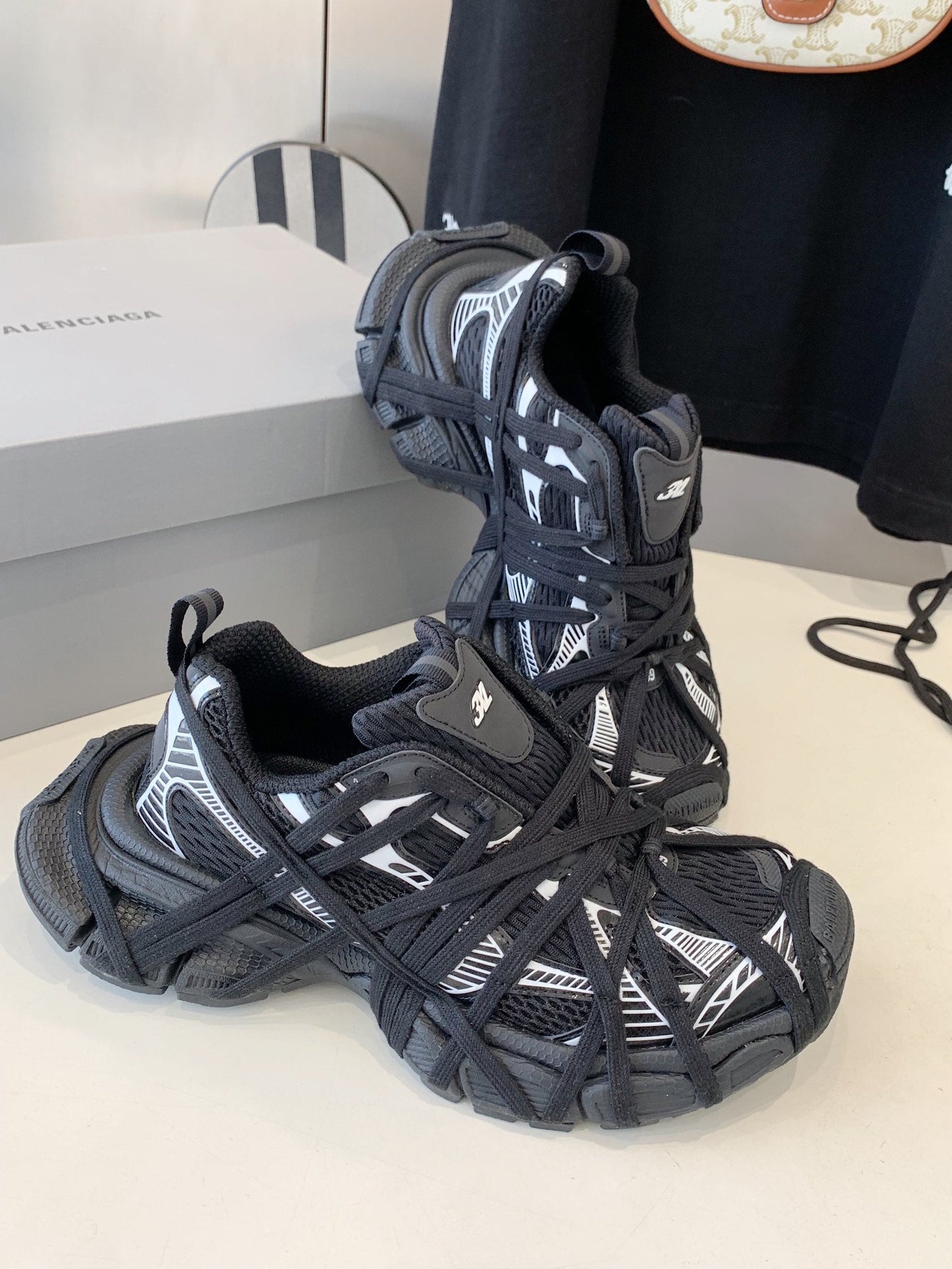 Balanciaga 3XL EXTREME LACE SNEAKER BLACK MIX WHITE