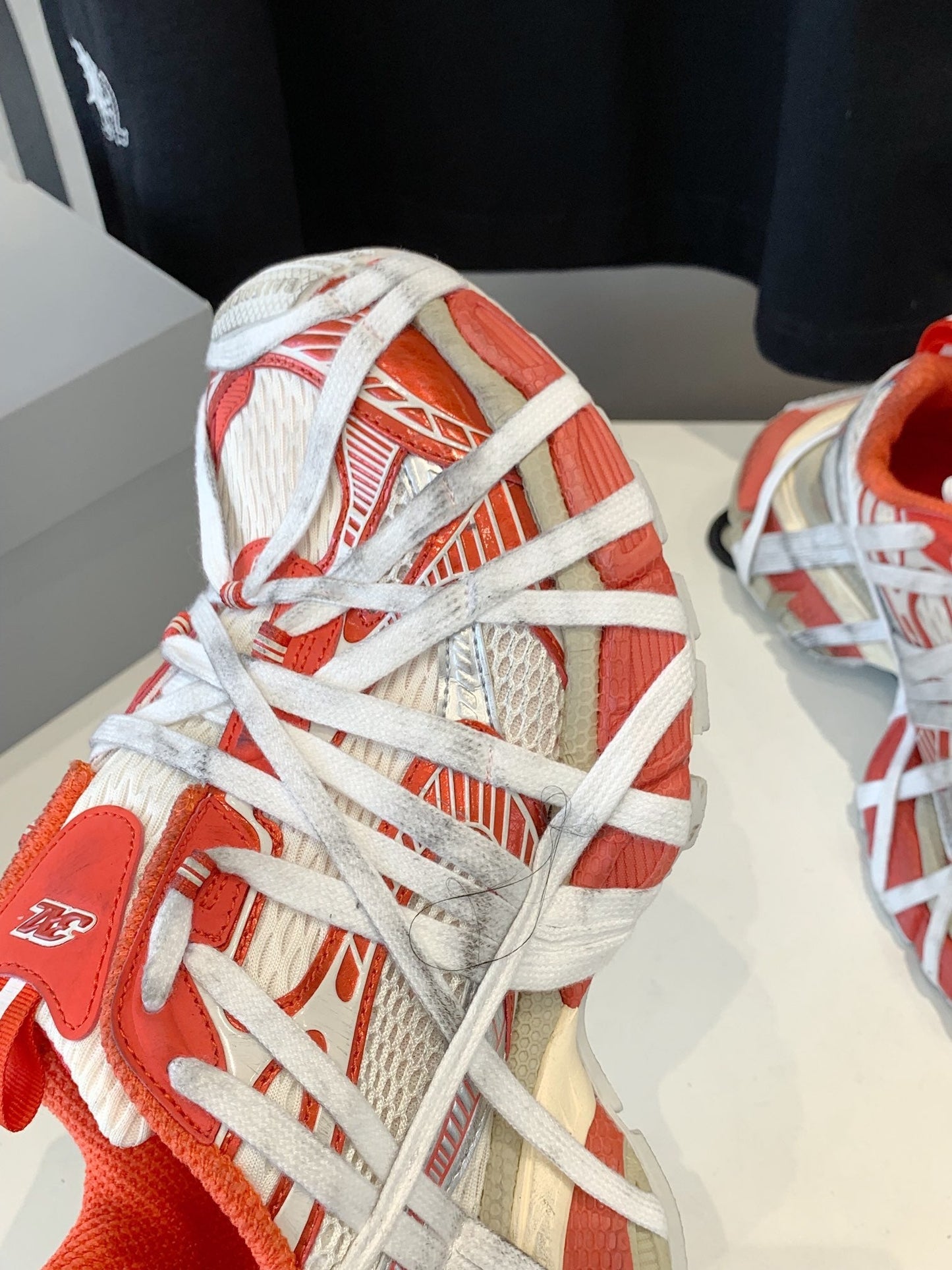 Balanciaga 3XL EXTREME LACE SNEAKER ORANGE MIX DUST WHITE AND SILVER