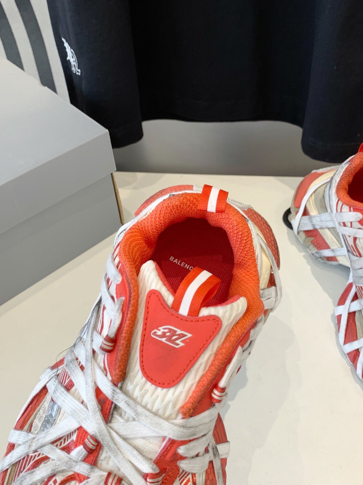 Balanciaga 3XL EXTREME LACE SNEAKER ORANGE MIX DUST WHITE AND SILVER