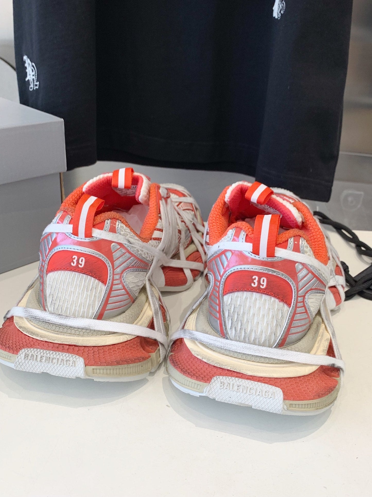 Balanciaga 3XL EXTREME LACE SNEAKER ORANGE MIX DUST WHITE AND SILVER