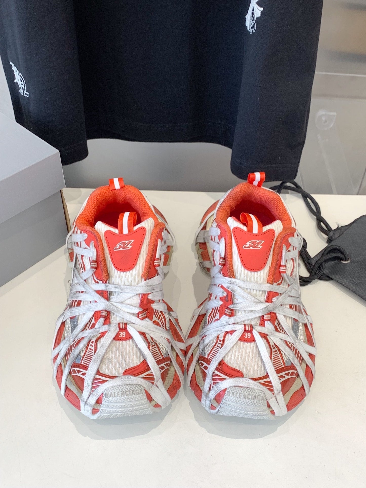 Balanciaga 3XL EXTREME LACE SNEAKER ORANGE MIX DUST WHITE AND SILVER