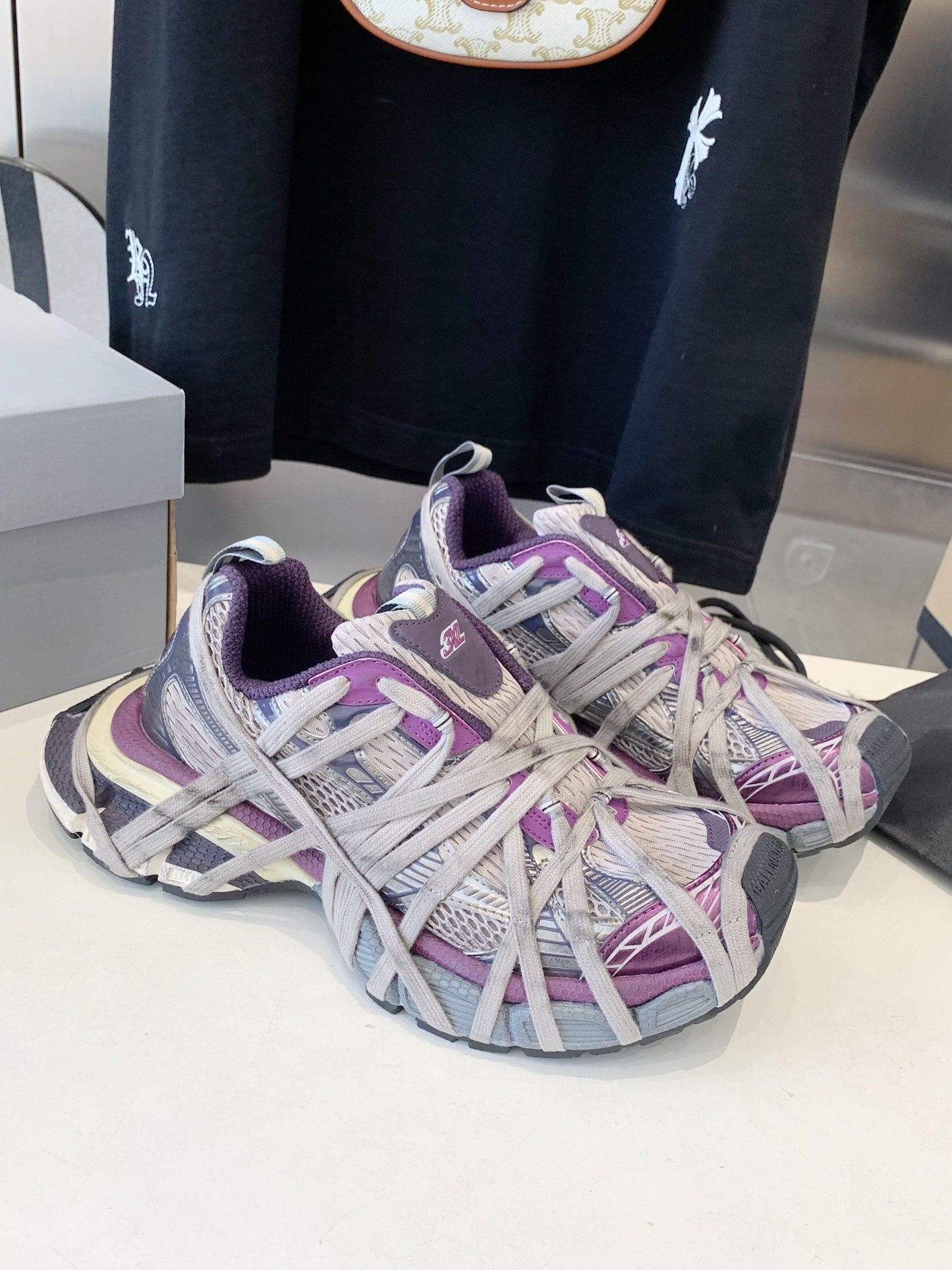 Balanciaga 3XL EXTREME LACE SNEAKER PURPLE AND GRAY