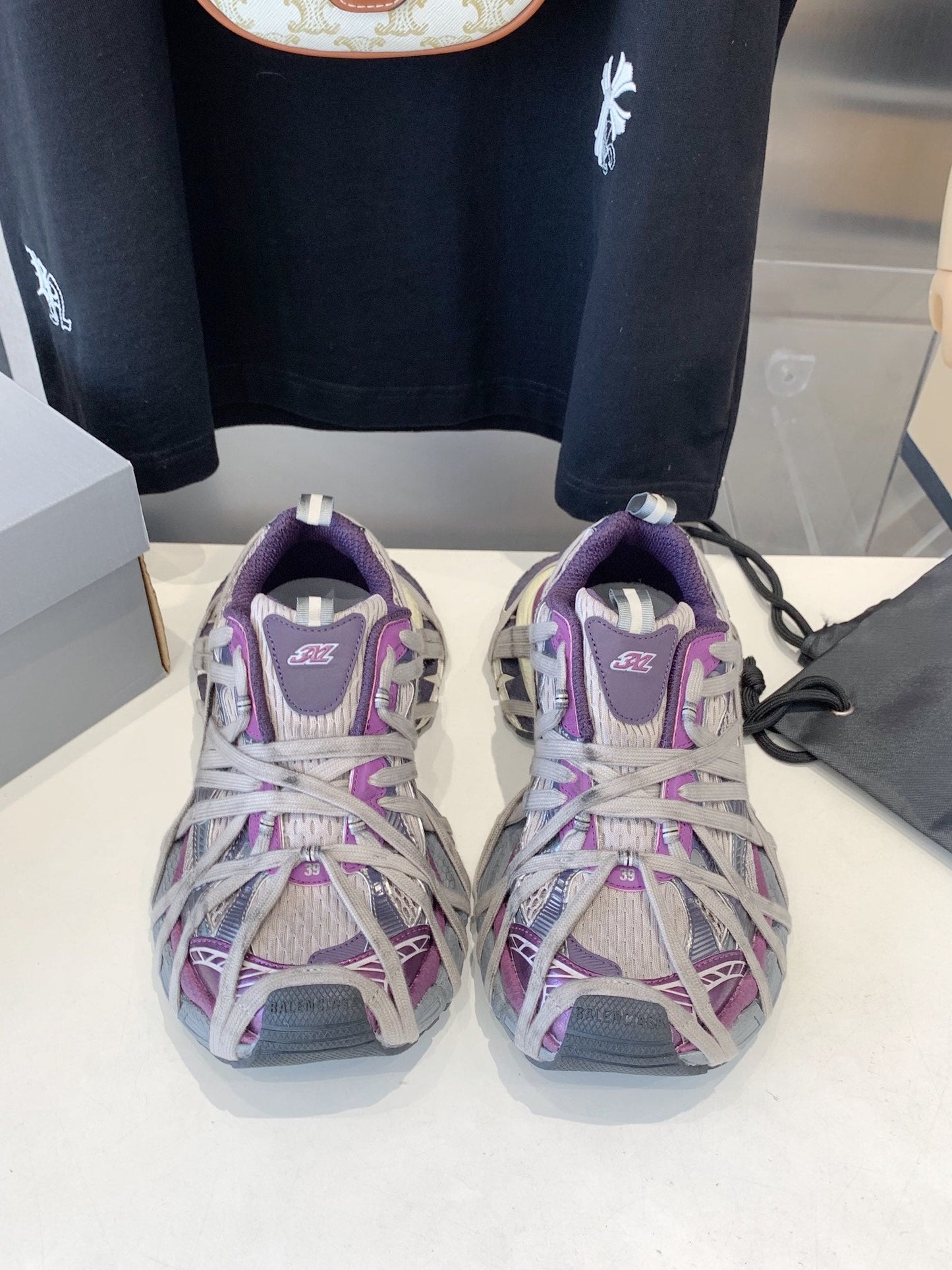 Balanciaga 3XL EXTREME LACE SNEAKER PURPLE AND GRAY