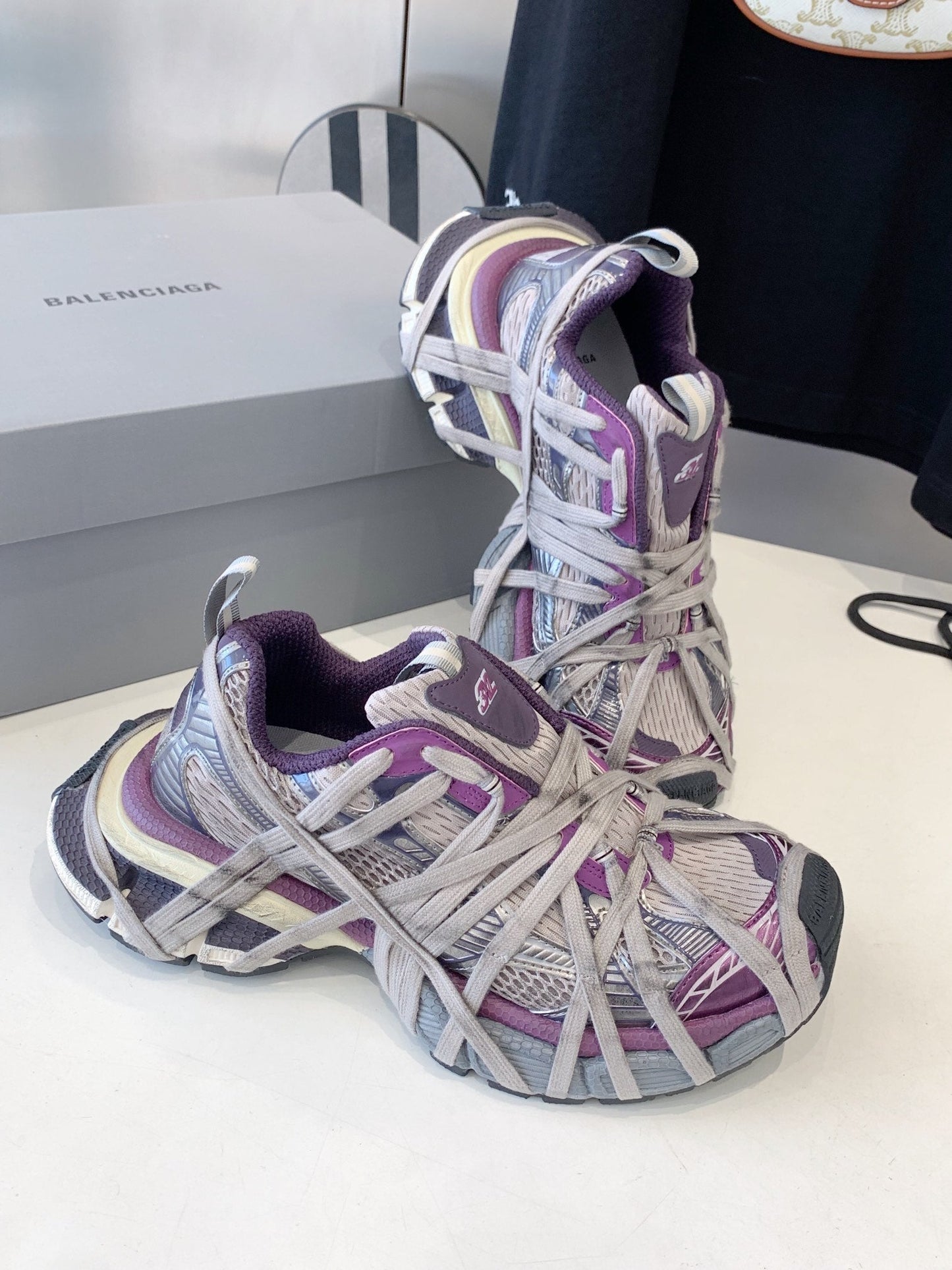 Balanciaga 3XL EXTREME LACE SNEAKER PURPLE AND GRAY