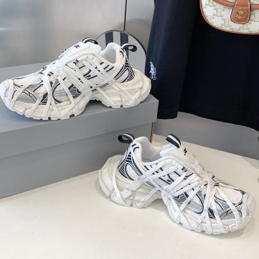 Balanciaga 3XL EXTREME LACE SNEAKER WHITE AND SILVER