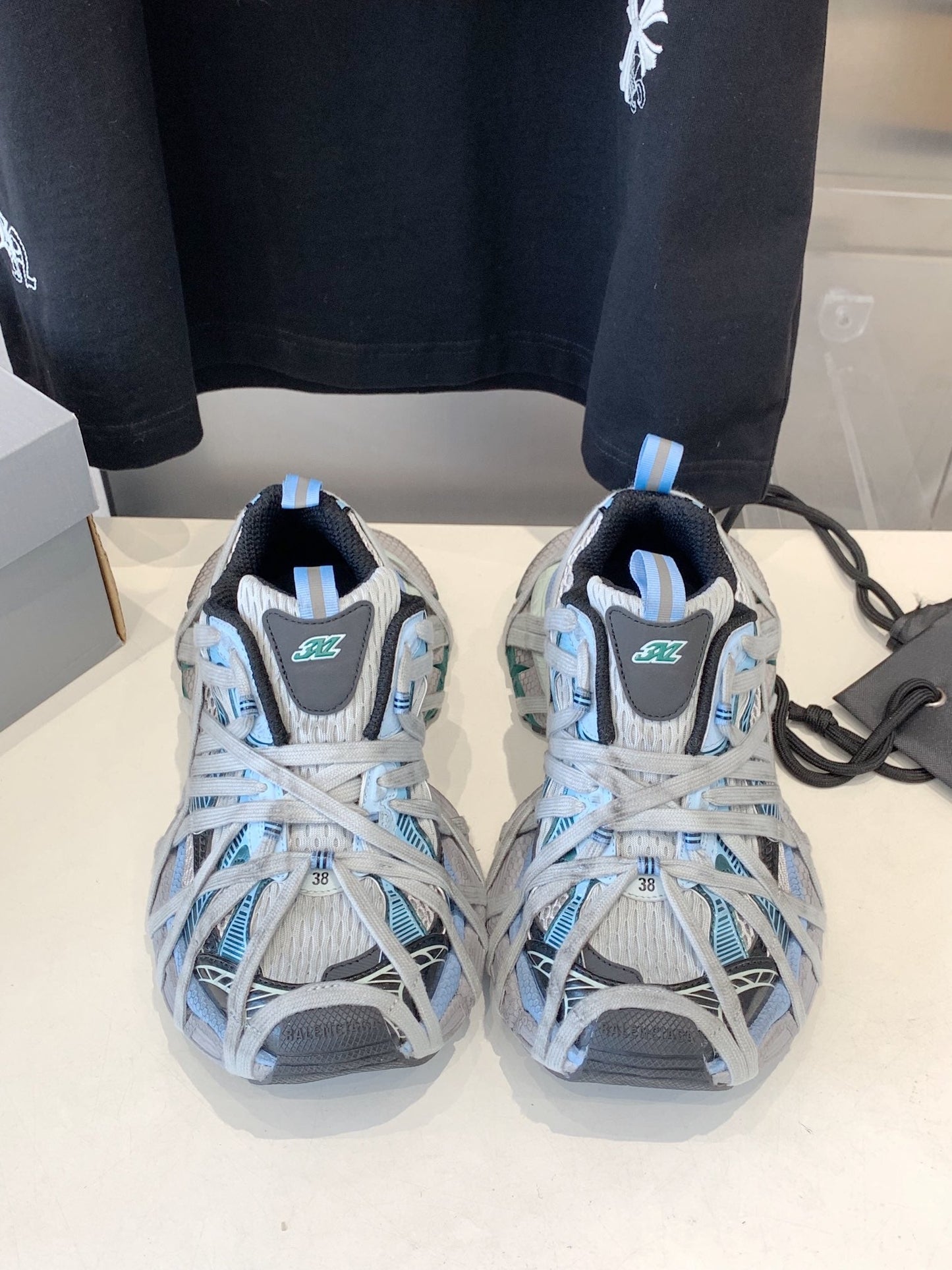 Balanciaga 3XL EXTREME LACE SNEAKER GRAY AND LIGHT BLUE