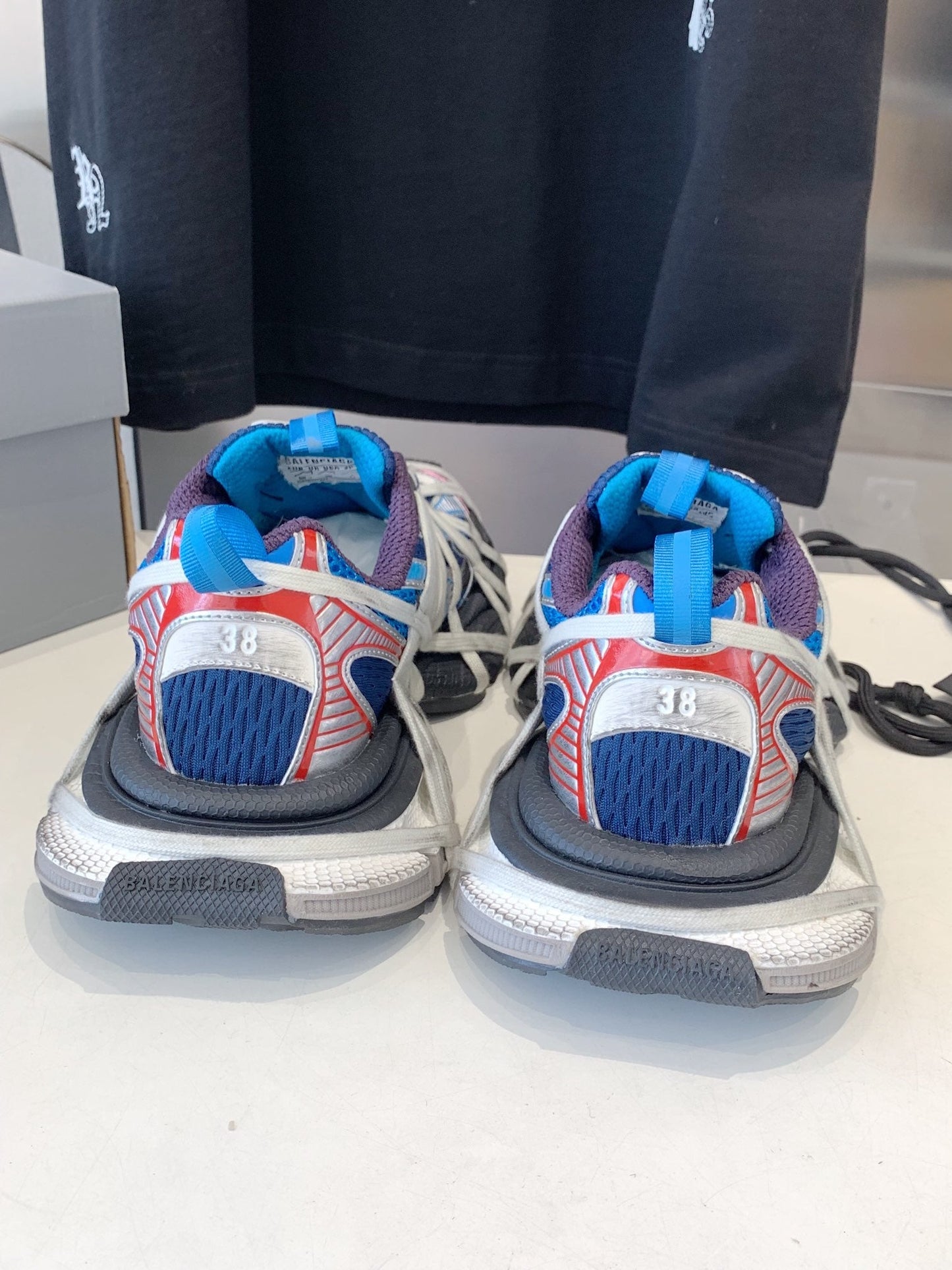 Balanciaga 3XL EXTREME LACE SNEAKER BLUE MIX PINK SILVER AND RED