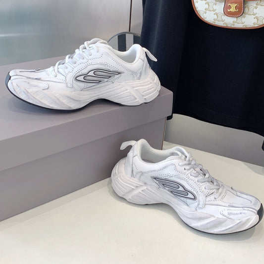 Balanciaga MONDAY SHOE IN WHITE COWSKIN AND POLYESTER