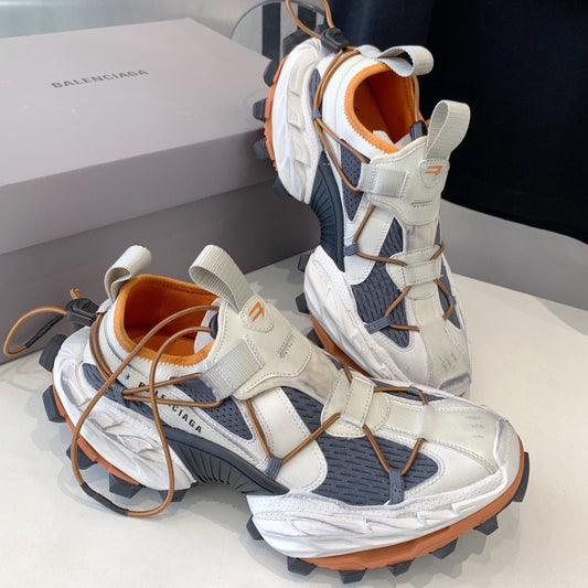 Balanciaga HIKE SNEAKER IN BEIGE AND ORANGE MESH, POLYURETHANE AND POLYESTER