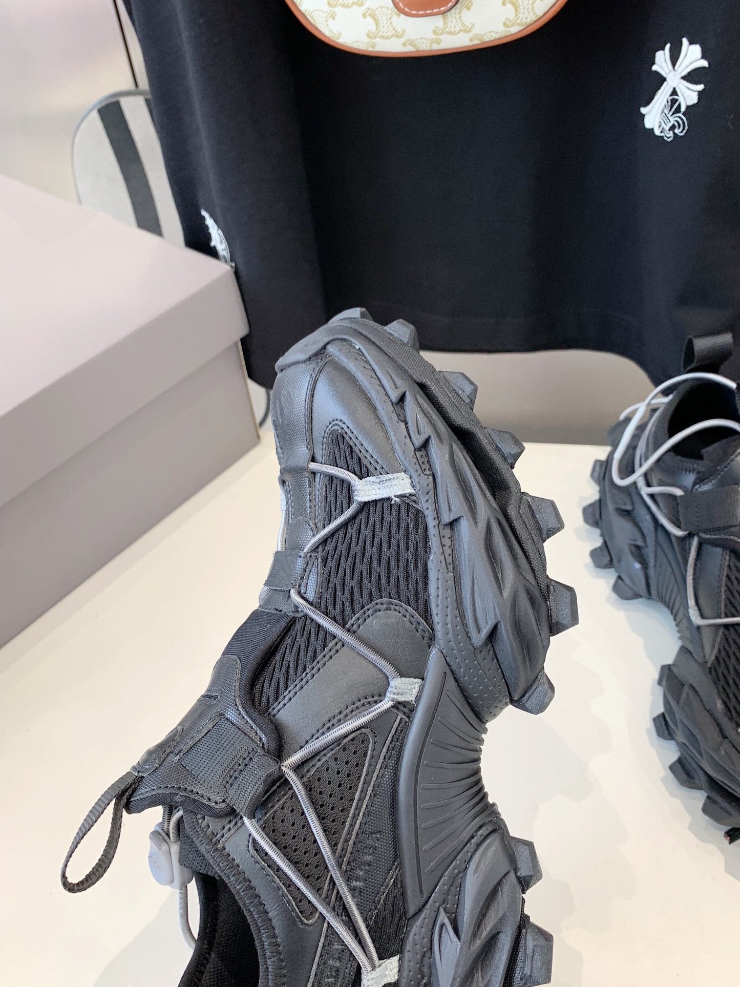Balanciaga HIKE SNEAKER IN BLACK MESH, POLYURETHANE AND POLYESTER