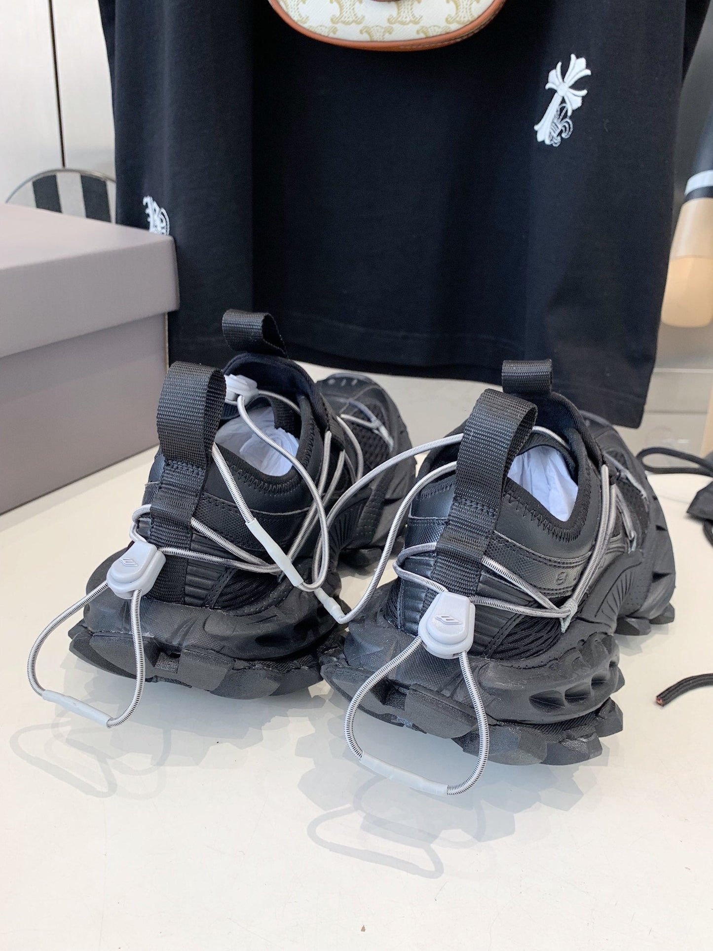 Balanciaga HIKE SNEAKER IN BLACK MESH, POLYURETHANE AND POLYESTER