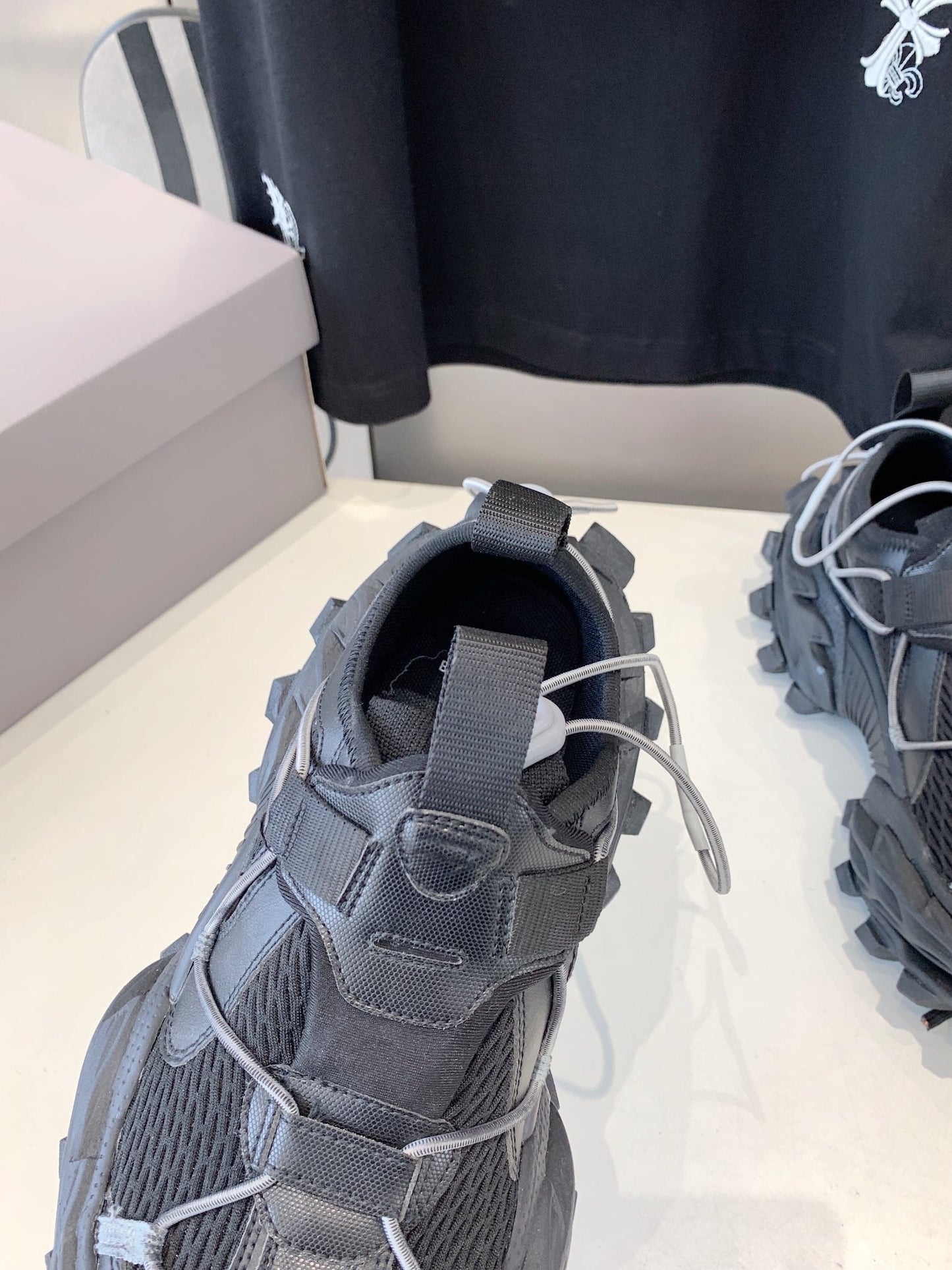 Balanciaga HIKE SNEAKER IN BLACK MESH, POLYURETHANE AND POLYESTER