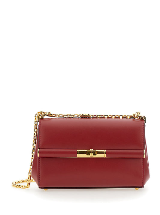 Dolce & Gabbana Women 'Marlene' Red Shoulder Bag With Twist Lock In Leather Woman