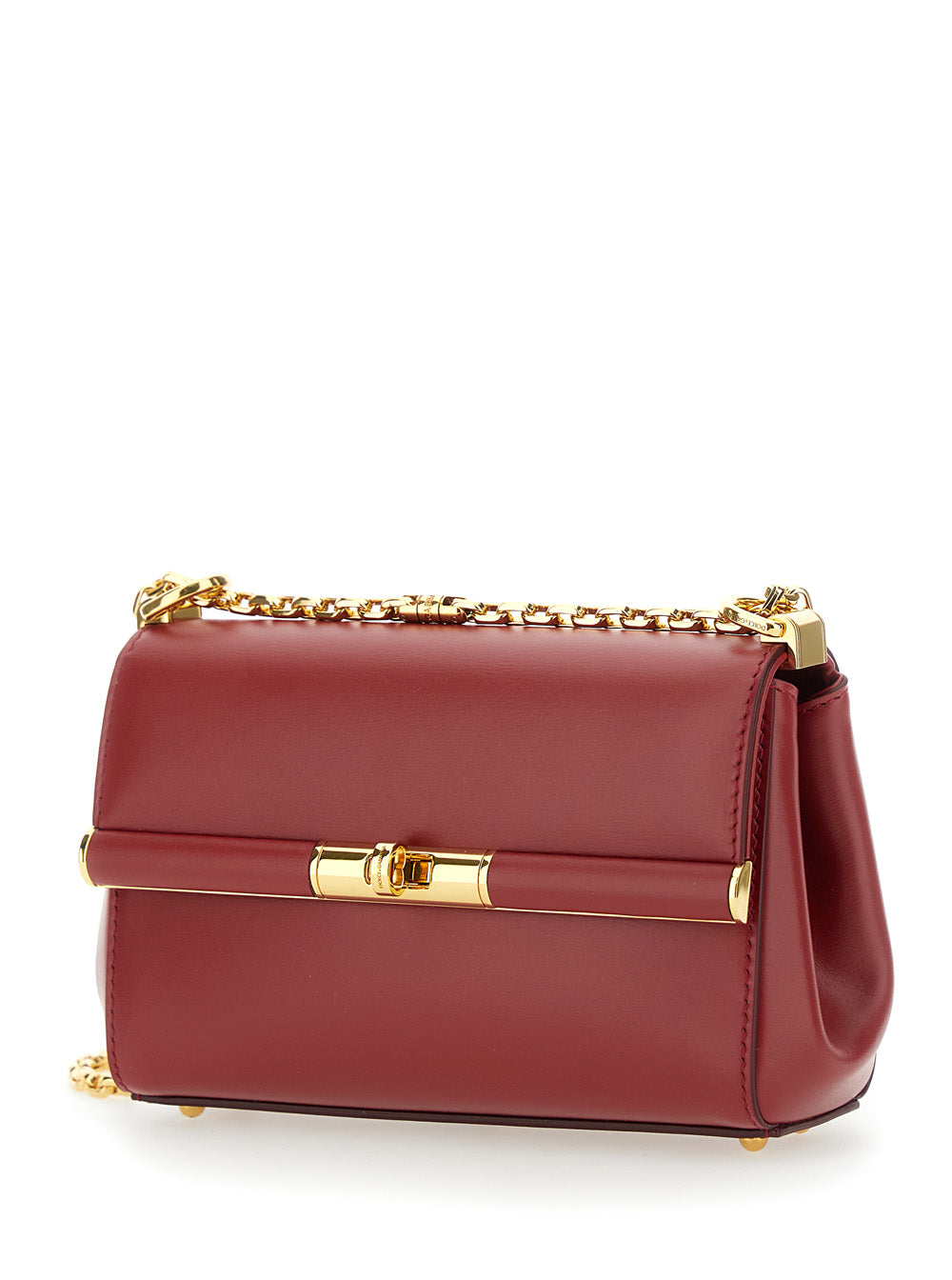 Dolce & Gabbana Women 'Marlene' Red Shoulder Bag With Twist Lock In Leather Woman