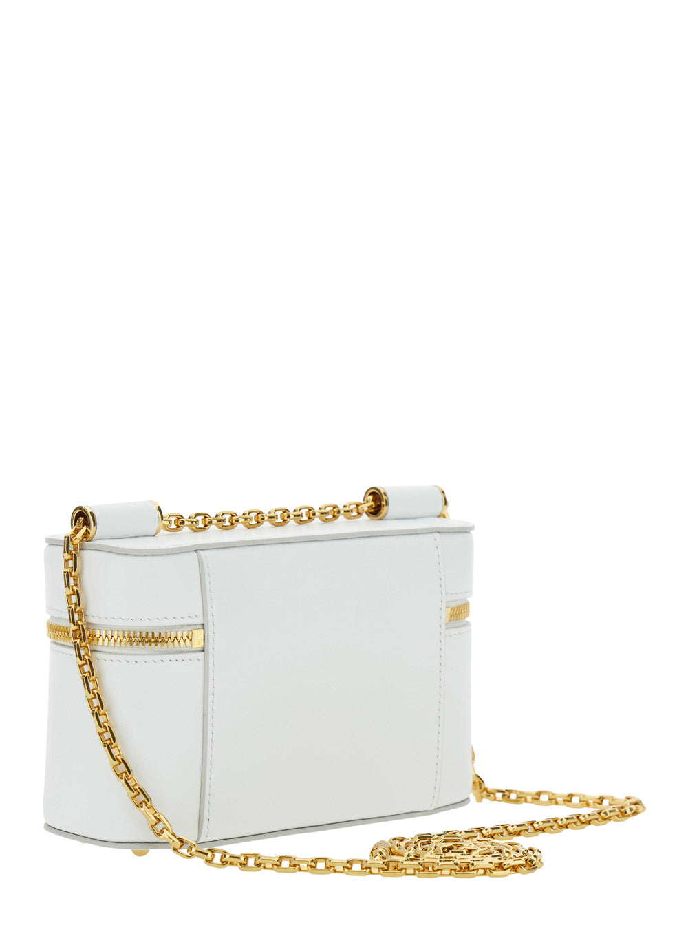 Dolce & Gabbana Women 'Sicily Cube' White Shoulder Bag With Logo Plaque On The Front And Double Zip In Leather Woman