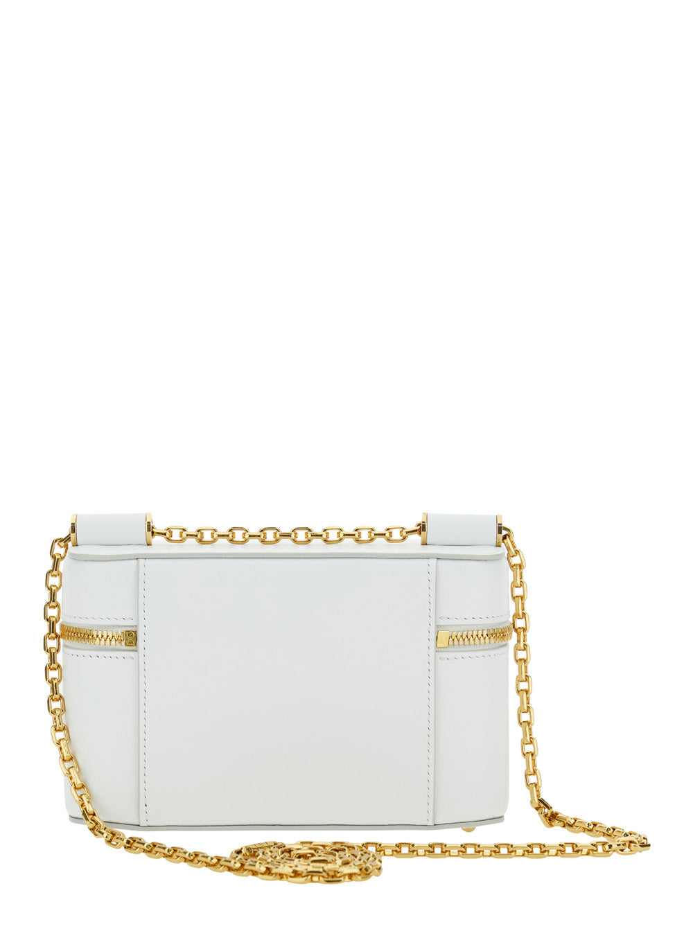 Dolce & Gabbana Women 'Sicily Cube' White Shoulder Bag With Logo Plaque On The Front And Double Zip In Leather Woman