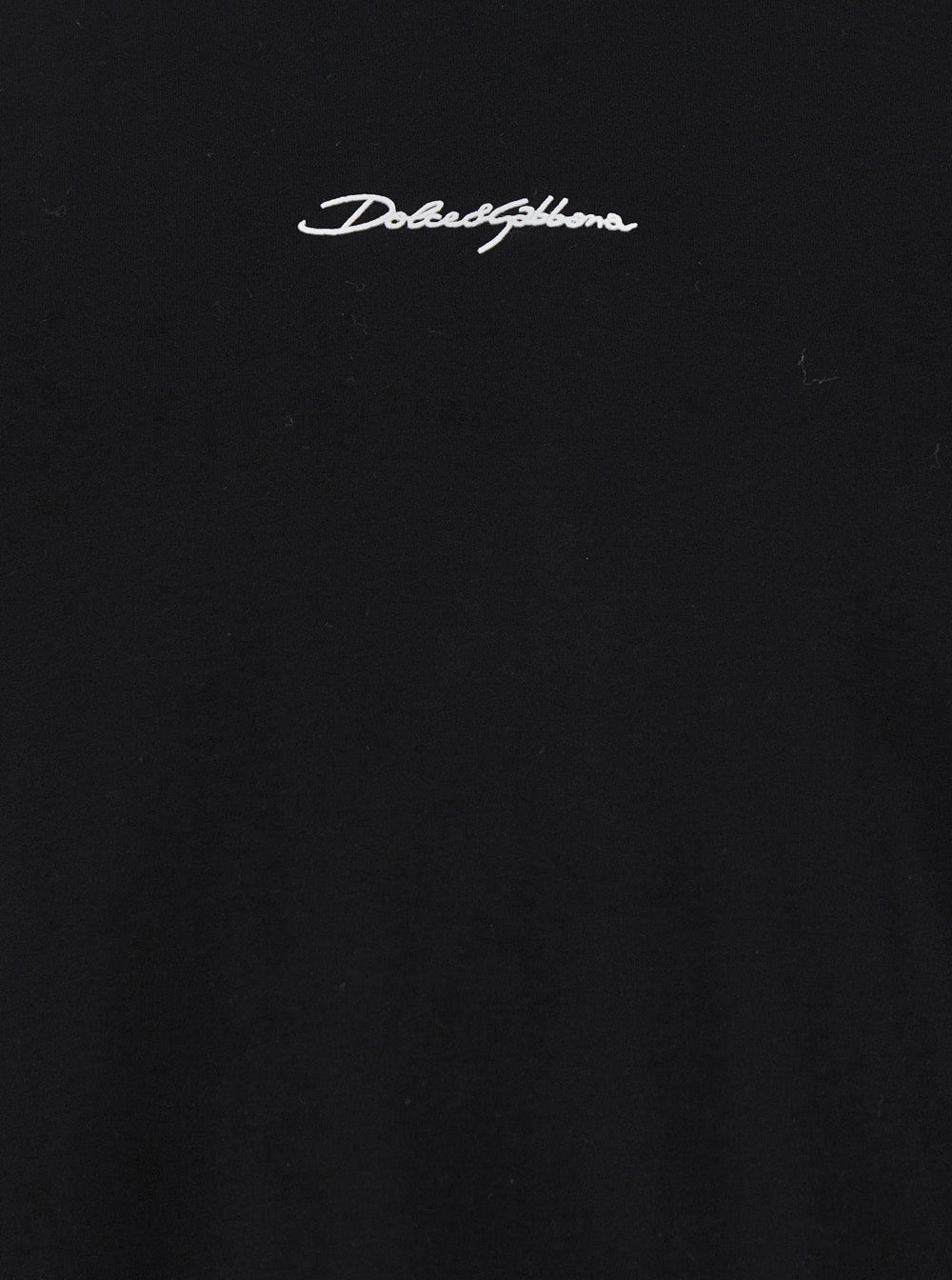 Dolce & Gabbana Men Black Crewneck T-Shirt With Signature Logo In Cotton Man
