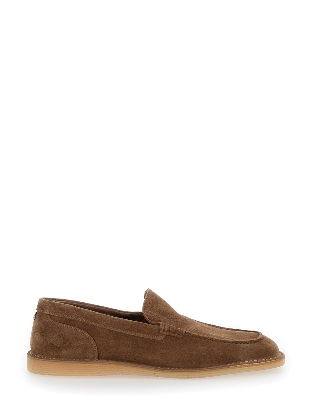 Dolce & Gabbana Men 'New Florio Ideal' Brown Loafers With Dg Detail In Suede Man