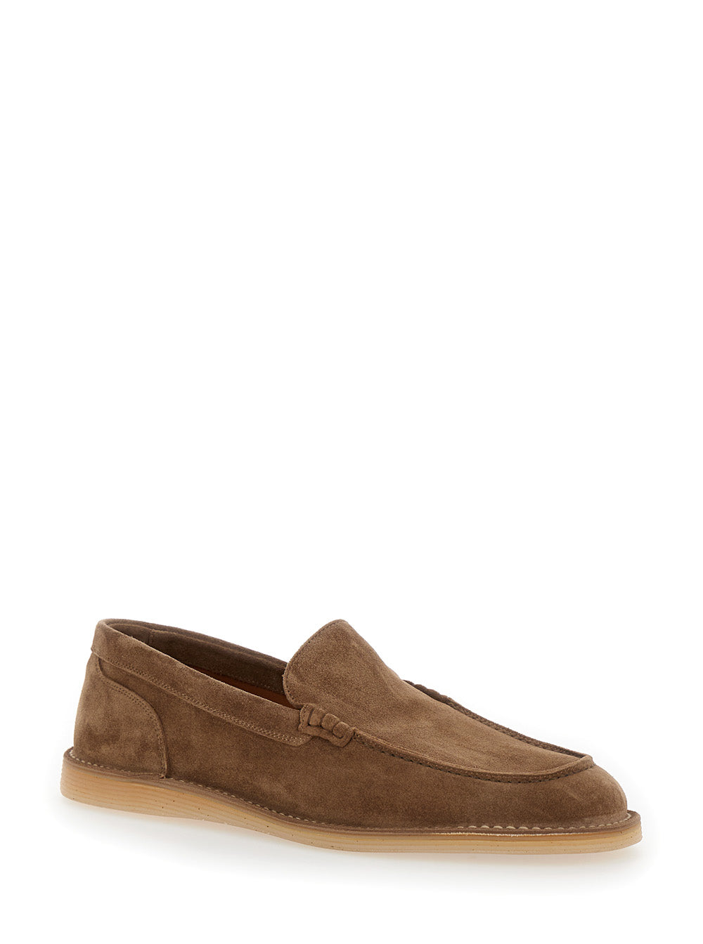 Dolce & Gabbana Men 'New Florio Ideal' Brown Loafers With Dg Detail In Suede Man