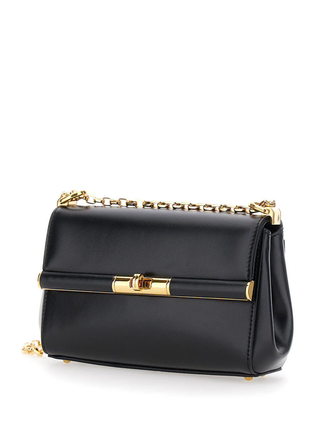 Dolce & Gabbana Women 'Marlene' Black Shoulder Bag With Twist Lock In Leather Woman