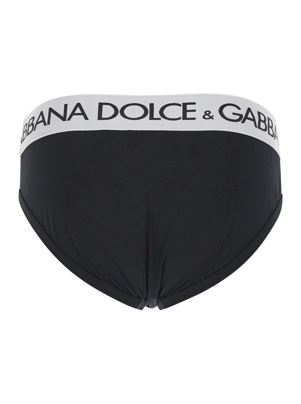Dolce & Gabbana Men Black Briefs With Branded Band In Stretch Cotton Man