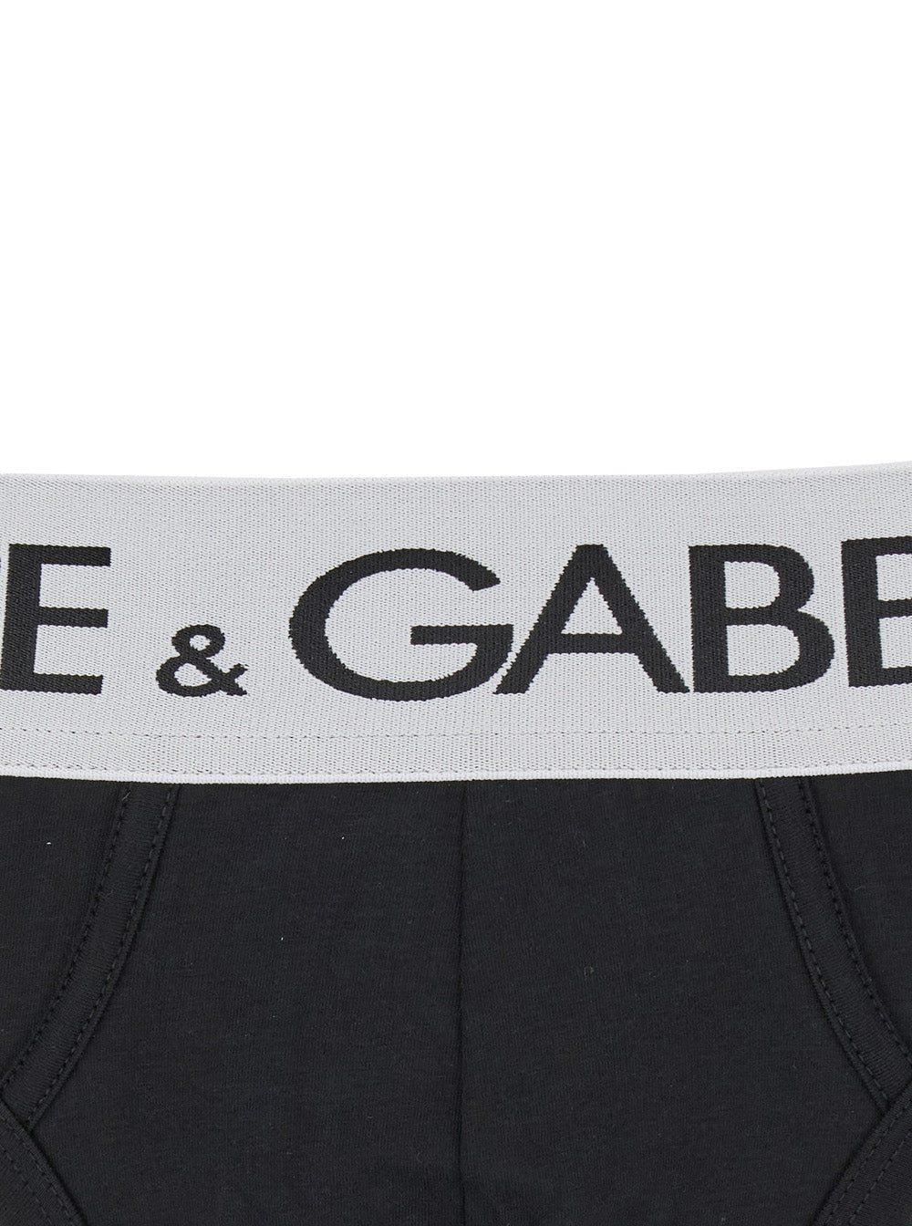 Dolce & Gabbana Men Black Briefs With Branded Band In Stretch Cotton Man