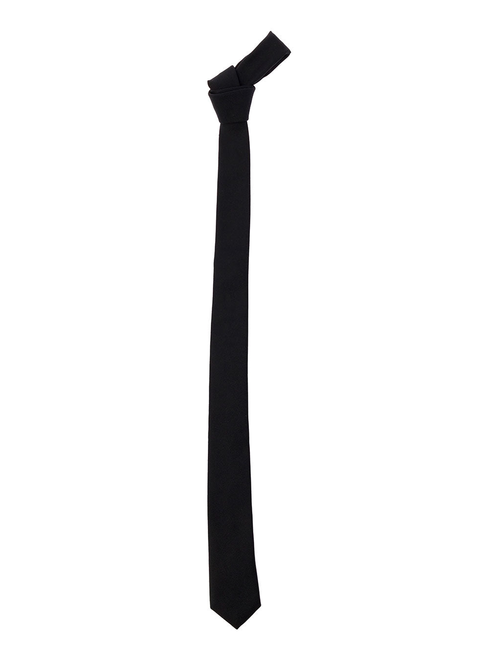 Saint Laurent Men 'Skinny Evening' Black Tie In Silk Grosgrain Man Saint Laurent