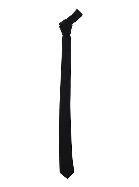 Saint Laurent Men 'Skinny Evening' Black Tie In Silk Grosgrain Man Saint Laurent