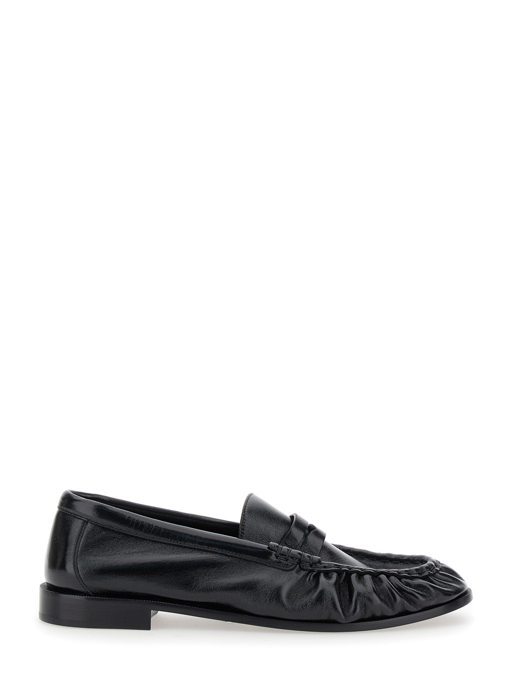 Saint Laurent Men Black Loafers With Cassandre In Leather Man